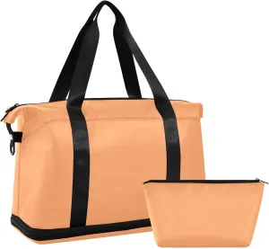 Orange Weekender Bags for Women Travel Duffel Bags with Shoe Compartment Overnight Bag Carry on Sports Duffel Bag with Toiletry Bag for Travel/Business/Gift Orange 01