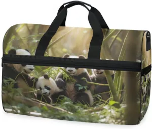 Panda 3 Travel Duffel Bag Luggage Sports Gym Bags With Shoes Compartment Large Capacity Lightweight Duffle Bag For Men Women