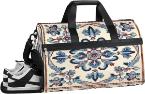 QsirBC Abstractions Pattern Theme Gym Bag for Women Duffle Tote with Shoes Compartment Men Weekender Duffel for Travel Swimming Sports Overnight