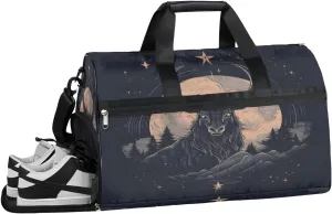 QsirBC Animals Design Theme Gym Bag for Women Duffle Tote with Shoes Compartment Men Weekender Duffel for Travel Swimming Sports Overnight