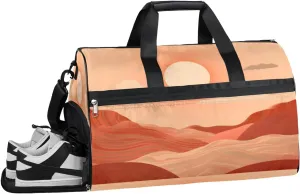 QsirBC Classic Desert Pattern Gym Bag for Women Duffle Tote with Shoes Compartment Men Weekender Duffel for Travel Swimming Sports Overnight