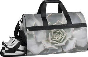 QsirBC Exotic Cactus Gym Bag for Women Duffle Tote with Shoes Compartment Men Weekender Duffel For Travel Sports Swimming Overnight