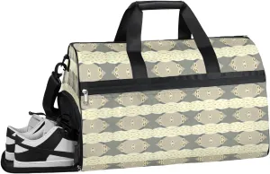 QsirBC Graphic Stripe Gym Bag for Women Duffle Tote with Shoes Compartment Men Weekender Duffel For Travel Sports Swimming Overnight
