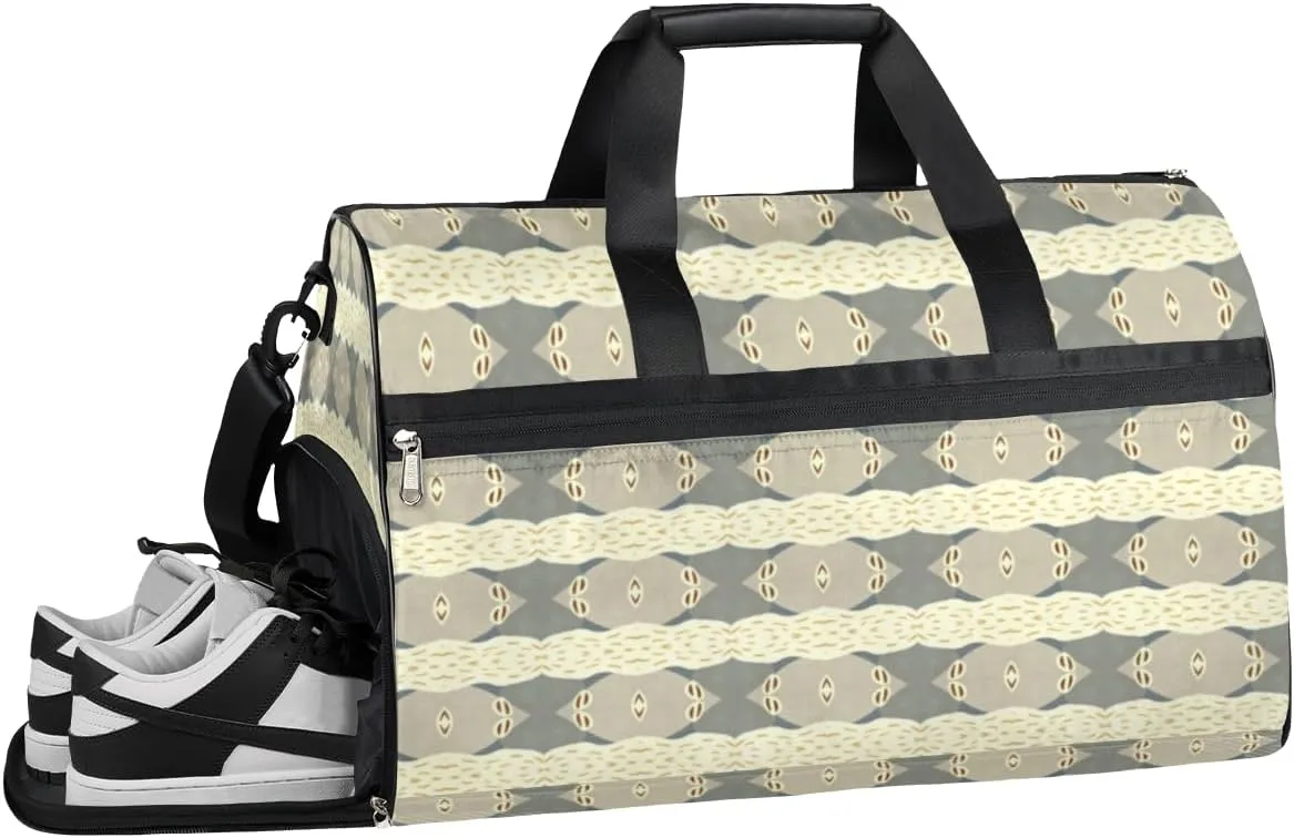 QsirBC Graphic Stripe Gym Bag for Women Duffle Tote with Shoes Compartment Men Weekender Duffel For Travel Sports Swimming Overnight