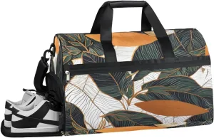 QsirBC Plants Tree Theme Gym Bag for Women Duffle Tote with Shoes Compartment Men Weekender Duffel for Travel Swimming Sports Overnight