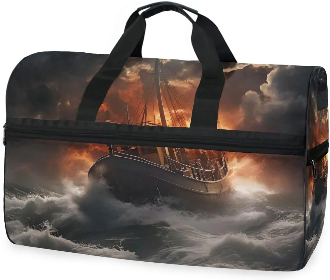 Shipwreck 1 Travel Duffel Bag Luggage Sports Gym Bags With Shoes Compartment Large Capacity Lightweight Duffle Bag For Men Women