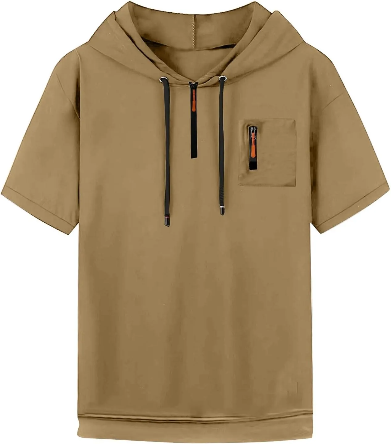 Short Sleeve Hoodies for Men 1/4 Zip Hooded T Shirts Lightweight Casual Summer Men's Clothing Tops M to 3XL