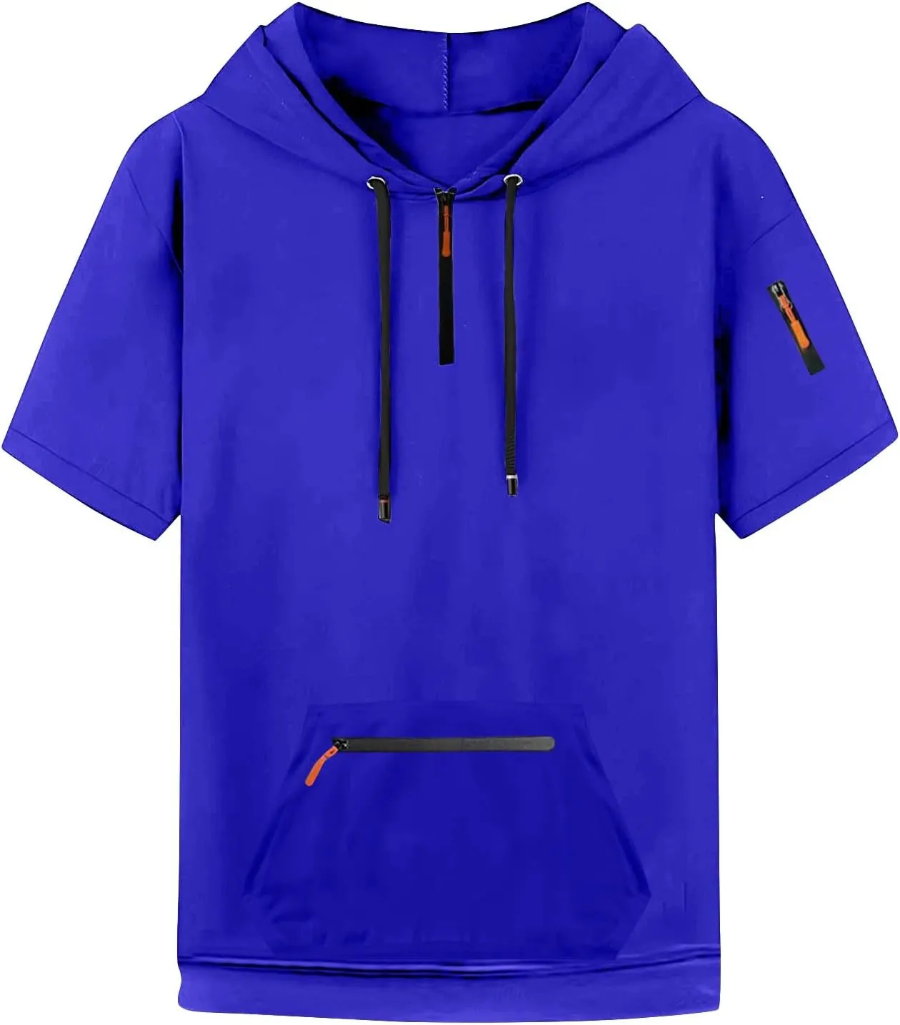 Short Sleeve Hoodies for Men 1/4 Zip Hooded T Shirts Lightweight Casual Summer Men's Clothing Tops M to 3XL