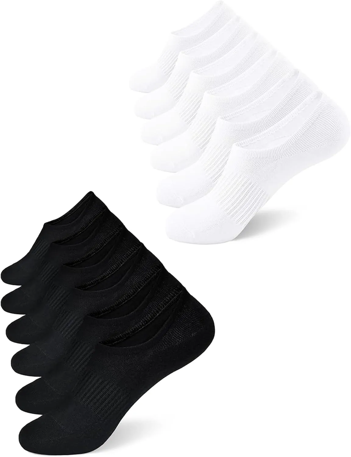 SIXDAYSOX No Show Socks Womens Cotton 10 Pairs Low Cut Invisible Non-Slip Socks Size 5-9