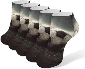 Sport Soccer Ankle Socks Soft Breathable No Show Socks Comfortable Cotton Low Cut Casual Socks for Women Men 5 Pairs