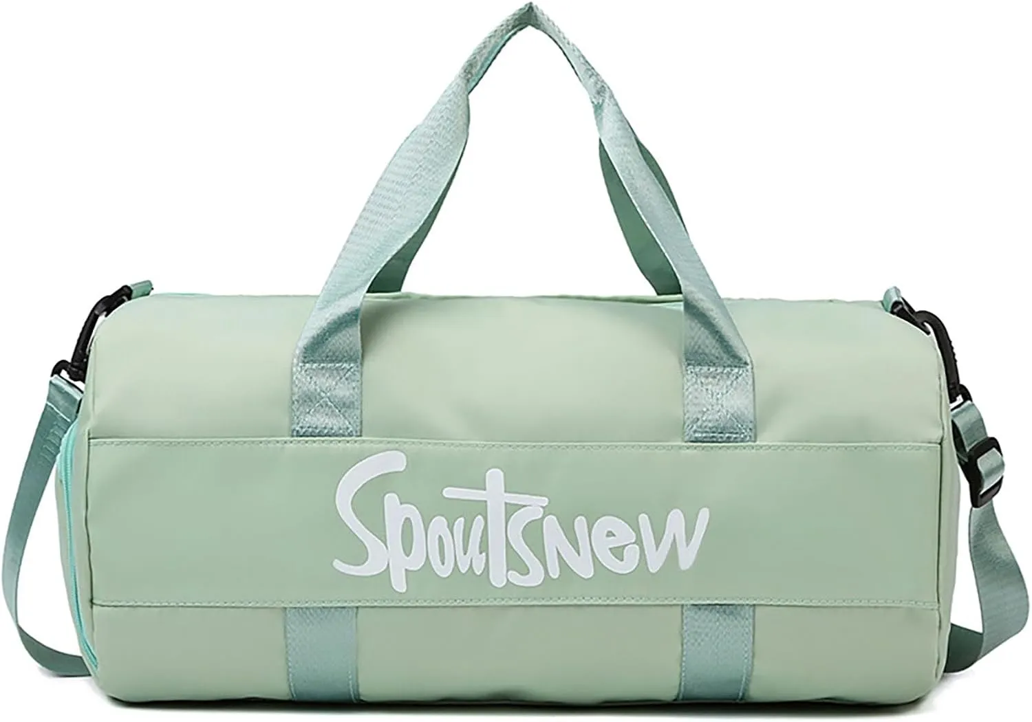 Sports Duffels Bag with Shoes Compartment Waterproof Overnight Bag for Beach Swim Travel Shoulder Bag for Women and Men (Green)