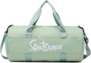 Sports Duffels Bag with Shoes Compartment Waterproof Overnight Bag for Beach Swim Travel Shoulder Bag for Women and Men (Green)