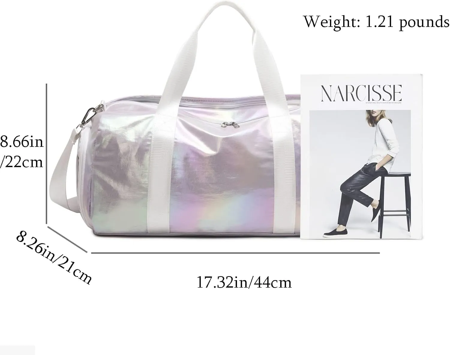 Sports Gym Bag for Women or Men Travel Duffel Bag with Wet Pocket and Shoes Compartment for Training Swim Yoga