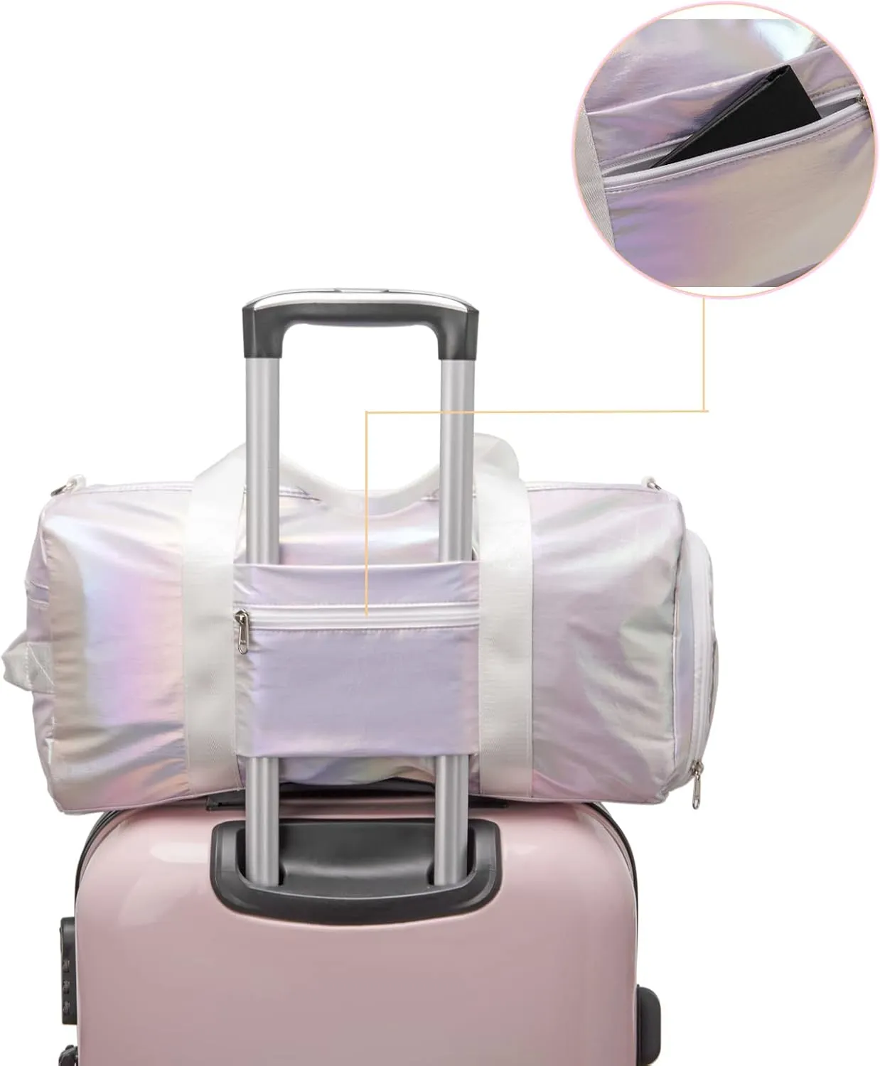 Sports Gym Bag for Women or Men Travel Duffel Bag with Wet Pocket and Shoes Compartment for Training Swim Yoga