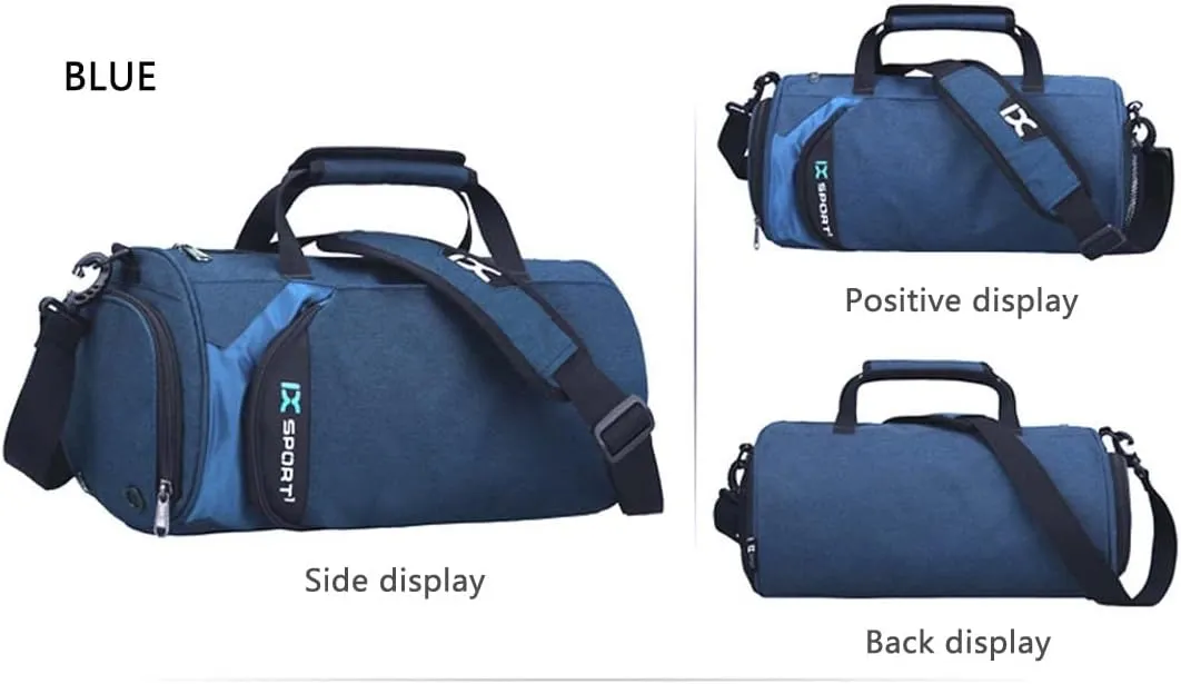 Sports Gym Bag with Wet Pocket & Shoes Compartment,Travel Duffel Bag for Men and Women for Sports/Gyms/Weekend Getaway., Blue