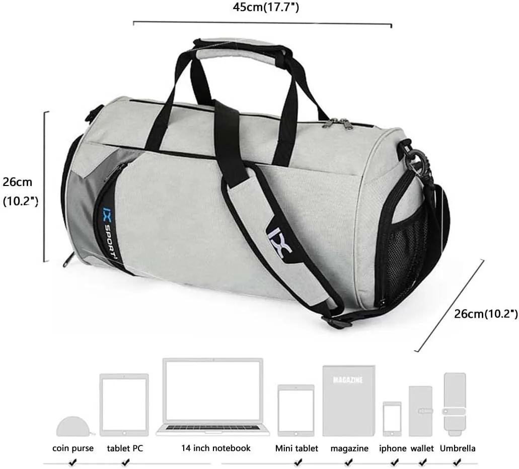 Sports Gym Bag with Wet Pocket & Shoes Compartment,Travel Duffel Bag for Men and Women for Sports/Gyms/Weekend Getaway., Blue