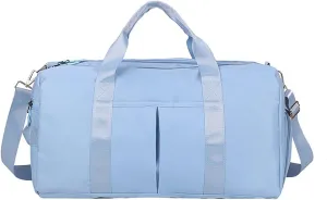 Sports Gym Bag - Workout Duffel Bag with Dry Wet Pocket & Shoes Compartment,Large-Capacity Travel Tote Weekender Overnight Shoulder Bags for Women and Men (Color : Light Blue)