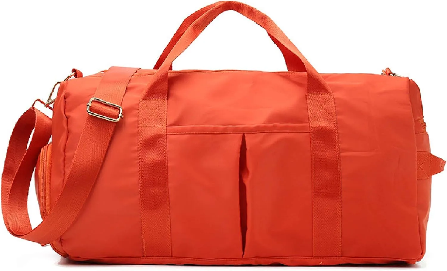 Sports Travel Duffel Bag with Wet Pocket & Shoes Compartment Water Resistant Weekender Bag for Women and Men orange 20-35L