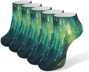 Striped Background Ankle Socks Soft Breathable No Show Socks Comfortable Cotton Low Cut Casual Socks for Women Men 5 Pairs
