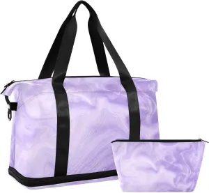susiyo Duffel Bags Gym Bag for Women, Shiny Gradient Purple Sports Travel Duffel Bag with Shoes Compartment, Perfect for Travel, Gym