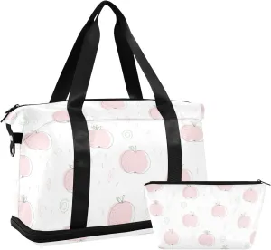 susiyo Sports Duffel Bags for Women, Cute Fruits Travel Duffel Bags Gym Bags with Shoes Compartment, Weekender Bag Perfect for Travel, Gym