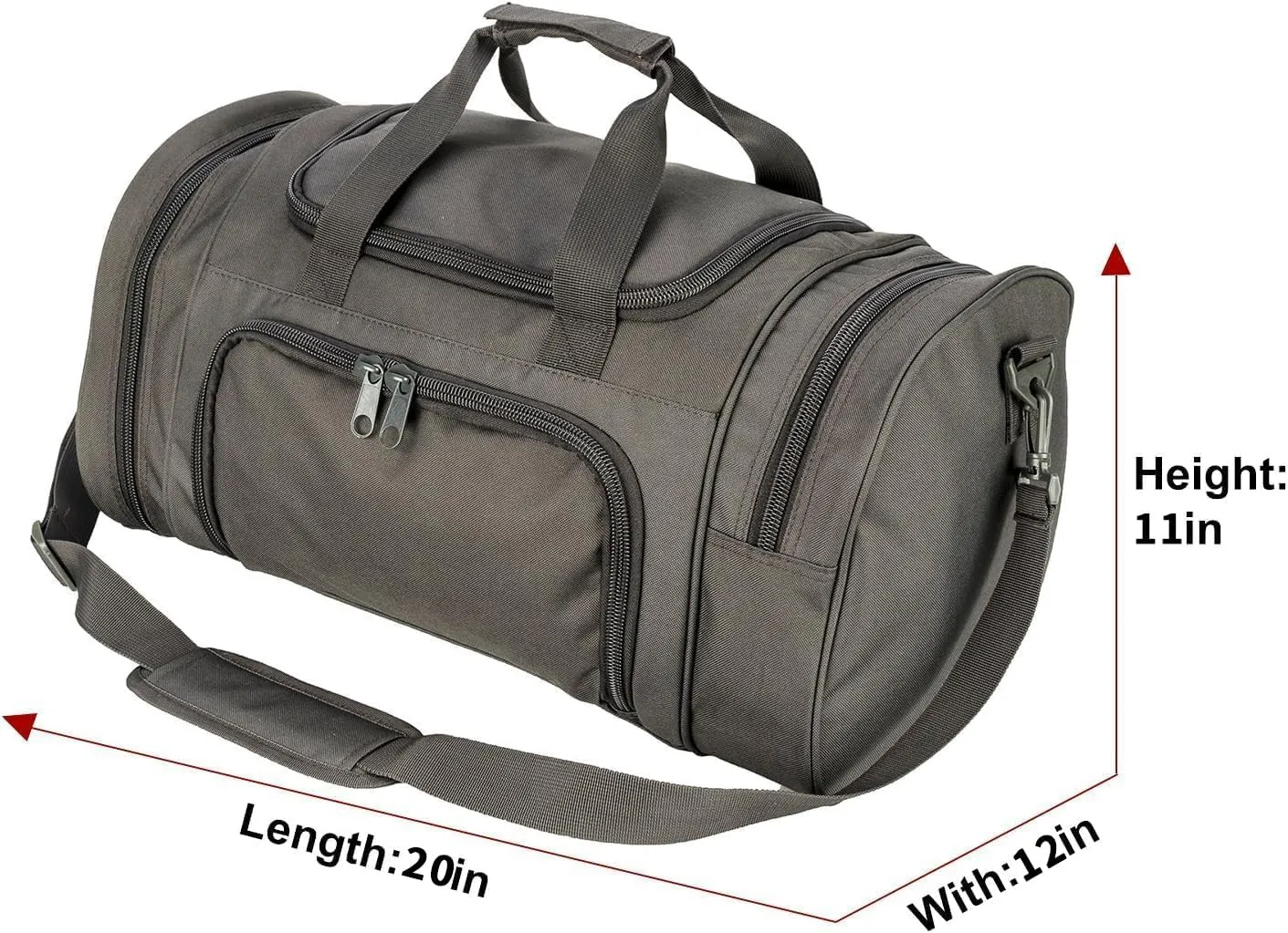 Tactical Travel Duffle Bag with Shoes Compartment Weekender Bags Carry On Overnight Bag For Men and Women Gym Sports Tote Pocket, Gray