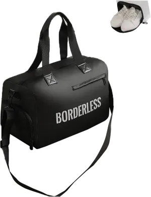 Travel Duffle Bag Gym Bag for Women with Shoes Compartment, Personal Item Weekender Bag with Wet Pocket, Overnight Bag (Black)