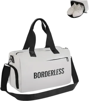 Travel Duffle Bag Gym Bag for Women with Shoes Compartment, Personal Item Weekender Bag with Wet Pocket, Overnight Bag (White)