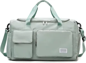 Travel Duffle Bag,Weekender Overnight Shoulder Bag with Shoes Compartment and Wet Pocket,Waterproof Gym Bag Carry on Bag,D