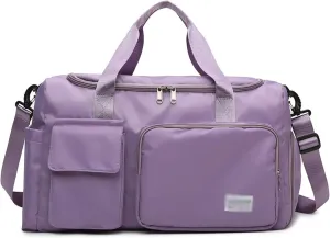 Travel Duffle Bag,Weekender Overnight Shoulder Bag with Shoes Compartment and Wet Pocket,Waterproof Gym Bag Carry on Bag,D
