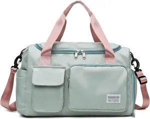 Travel Duffle Bag,Weekender Overnight Shoulder Bag with Shoes Compartment and Wet Pocket,Waterproof Gym Bag Carry on Bag,D