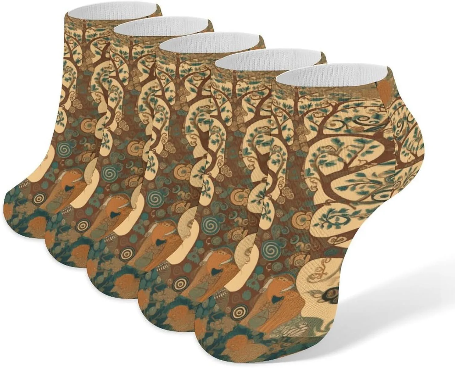 Tree Of Life Ankle Socks Soft Breathable No Show Socks Comfortable Cotton Low Cut Casual Socks for Women Men 5 Pairs