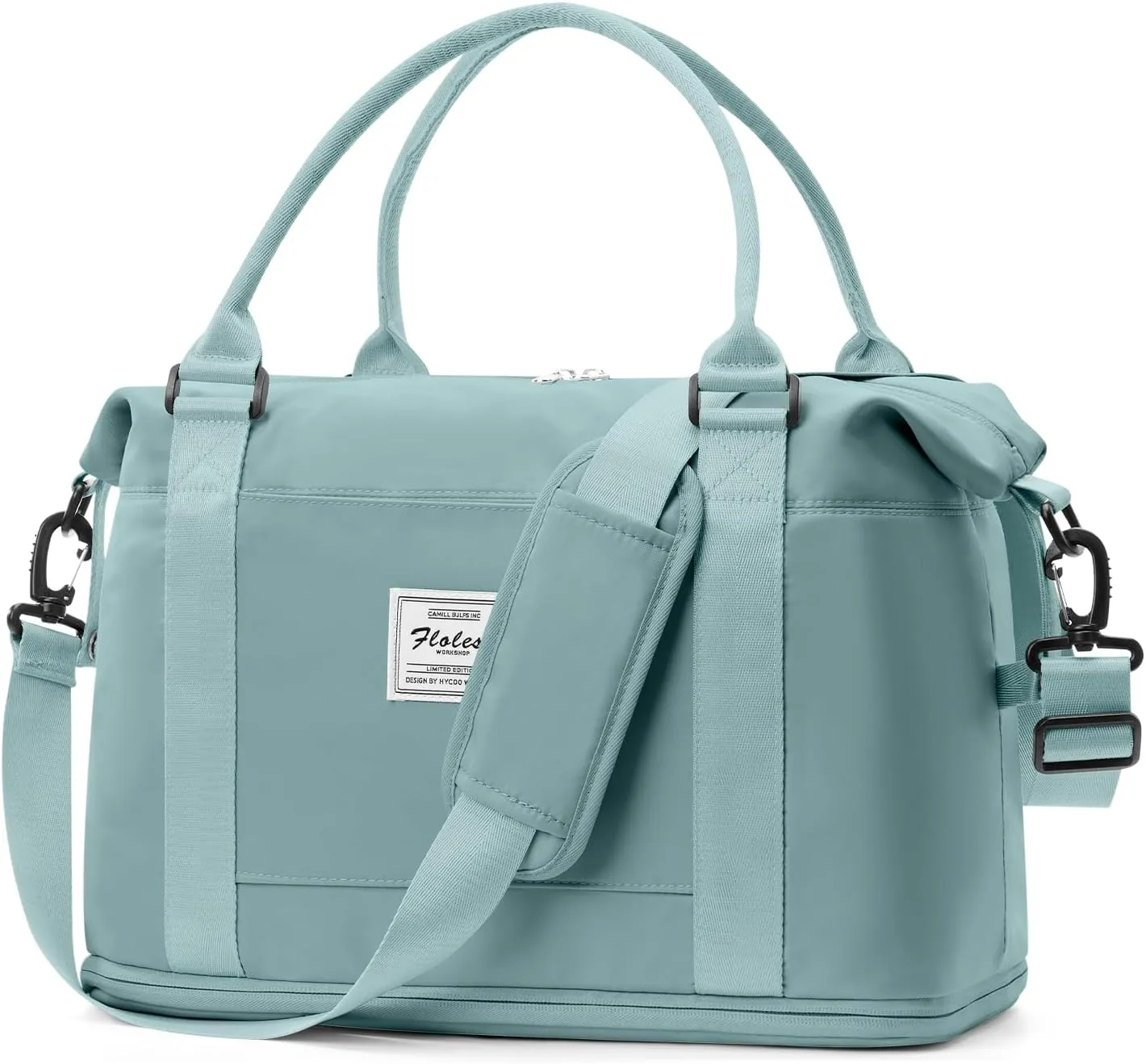 Weekender Bags for Women,Personal Item Travel Bag,Overnight Travel Duffel Bag with Expandable Shoes Compartment & Wet Pocket, A-Light Blue