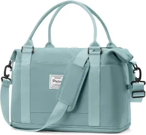 Weekender Bags for Women,Personal Item Travel Bag,Overnight Travel Duffel Bag with Expandable Shoes Compartment & Wet Pocket, A-Light Blue