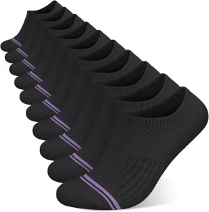 wernies No Show Socks Womens 10 Pairs Low Cut Ankle Socks with Non Slip Casual Invisible Liner Boat 5-8/8-11
