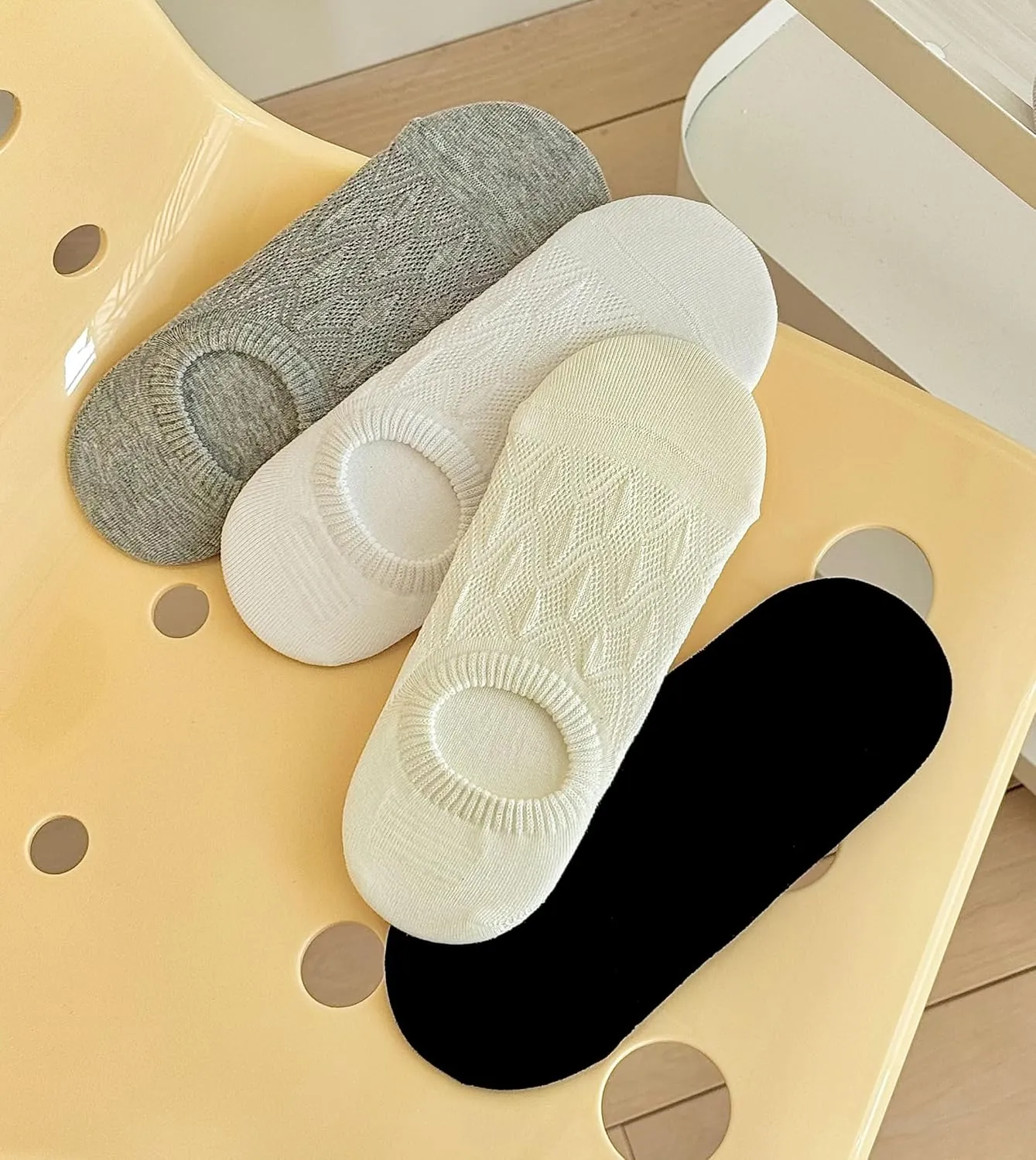 Women's Diamond Mesh No-Show Socks, Low-Cut Invisible Socks for Shoe Size 5-9
