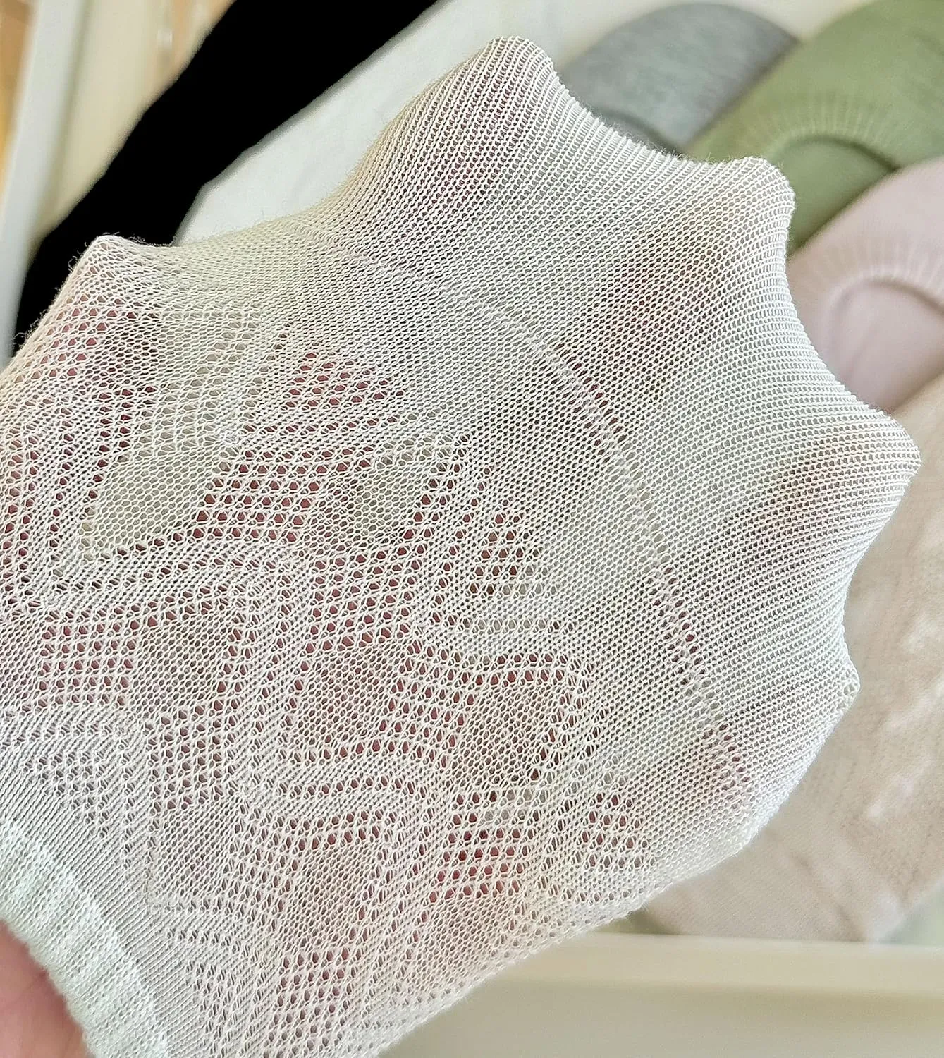 Women's Diamond Mesh No-Show Socks, Low-Cut Invisible Socks for Shoe Size 5-9