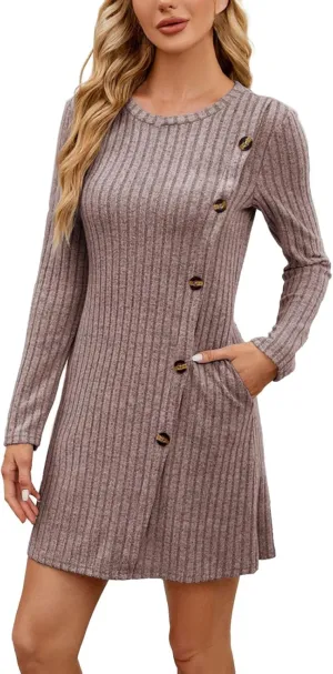 Women's Fall Sweater Dress Square Neck Long Sleeve BAB ydoll Mini Dress 2024 Prom Shirt Dress A Line Dress