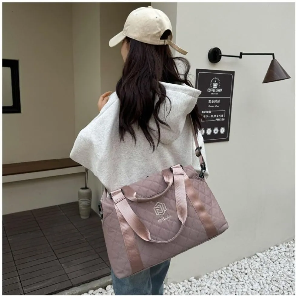 Womens Sports Travel Duffel Bag - Weekender Overnight Bag with Wet Pocket & Shoes Compartment - Ideal for Travel & Workouts (Cameo Brown)(Cameo Brown)