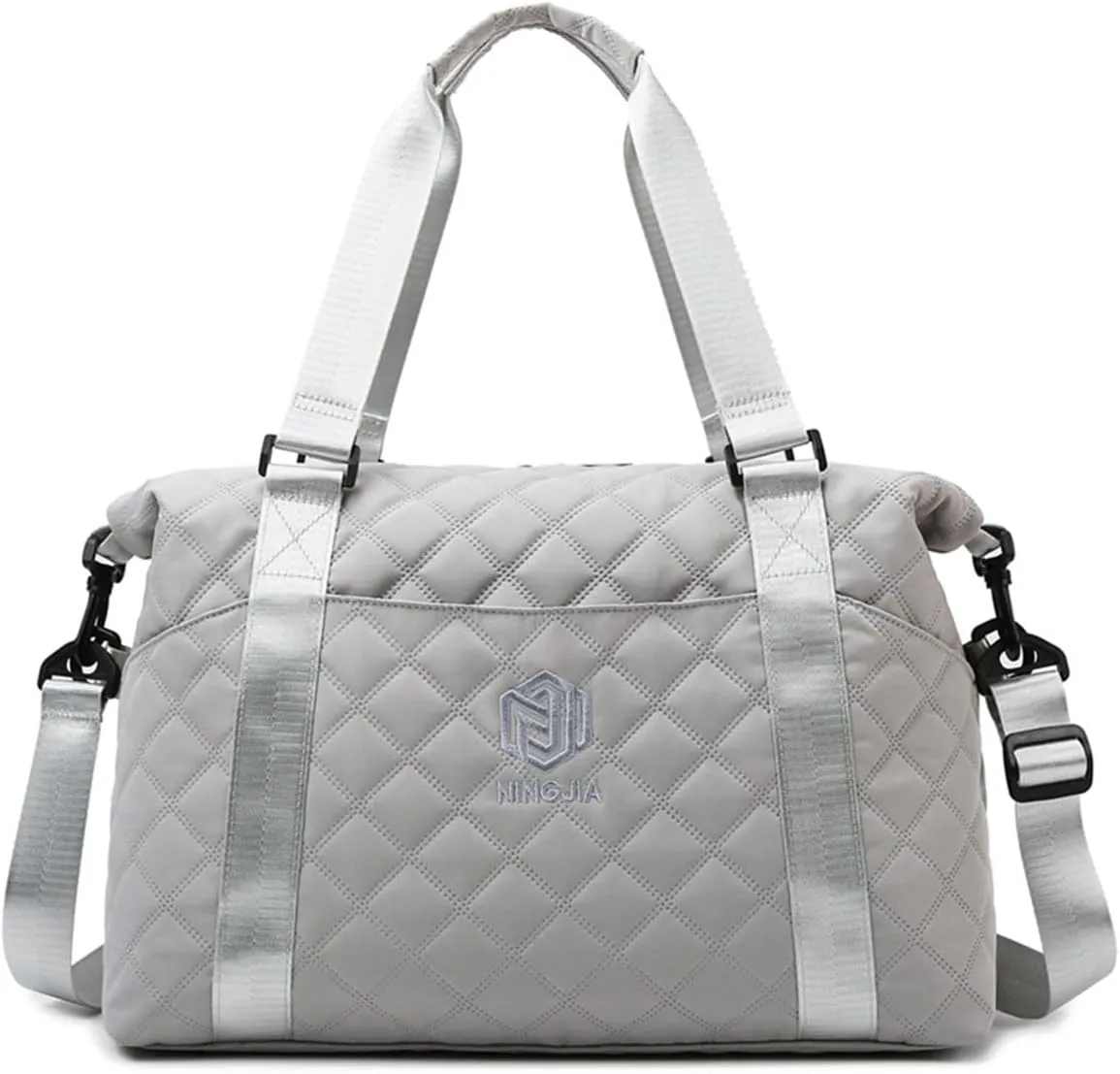 Womens Sports Travel Duffel Bag - Weekender Overnight Bag with Wet Pocket & Shoes Compartment - Ideal for Travel & Workouts (Cameo Brown)(Gray)