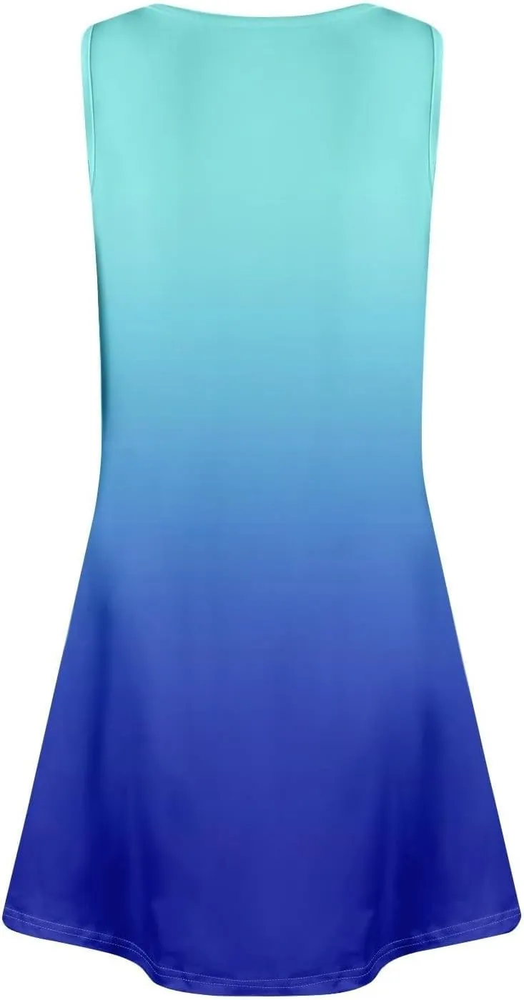 XOWRTE Dresses for Women Casual Summer Boho Beach Dress Loose V Neck Sleeveless Sundresses Swimsuit Tunic Long