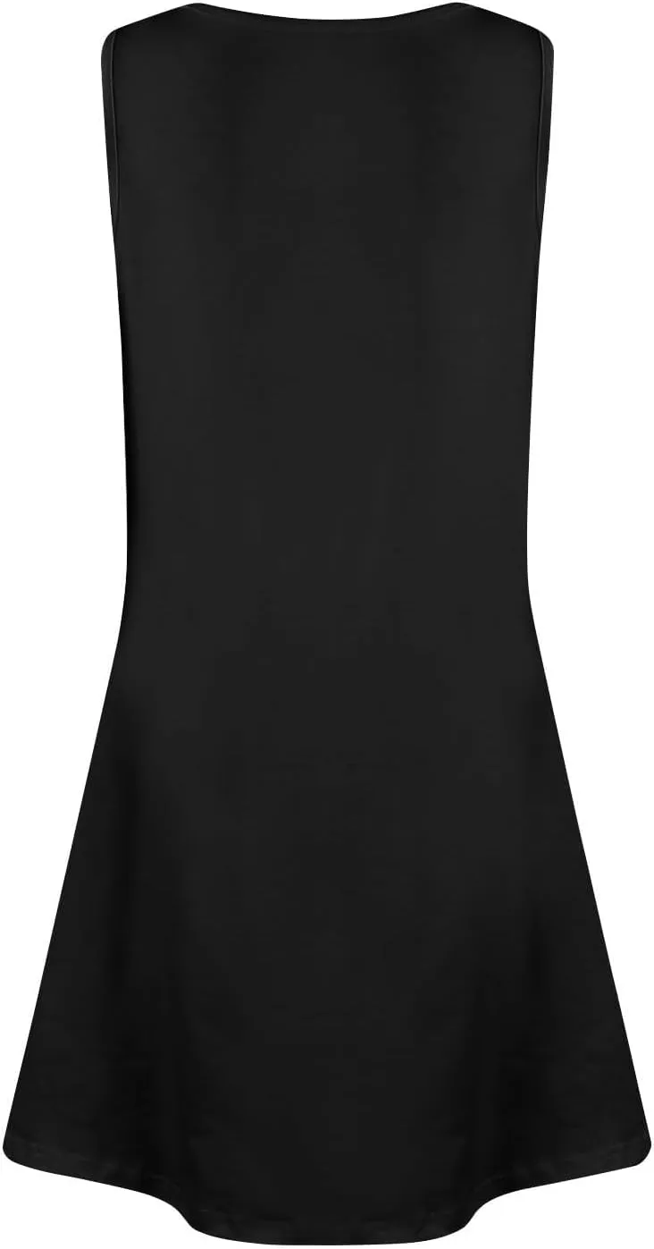 XOWRTE Dresses for Women Casual Summer Boho Beach Dress Loose V Neck Sleeveless Sundresses Swimsuit Tunic Long