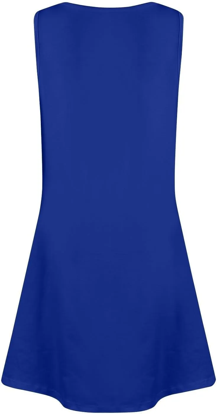 XOWRTE Dresses for Women Casual Summer Boho Beach Dress Loose V Neck Sleeveless Sundresses Swimsuit Tunic Long