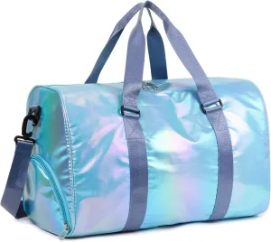 Yaopeing Gym Bag with Shoes Compartment,Sports Duffle Bag for Women,Waterproof Travel Gym Tote Bags for Swimming,Yoga,Fitness, Blue