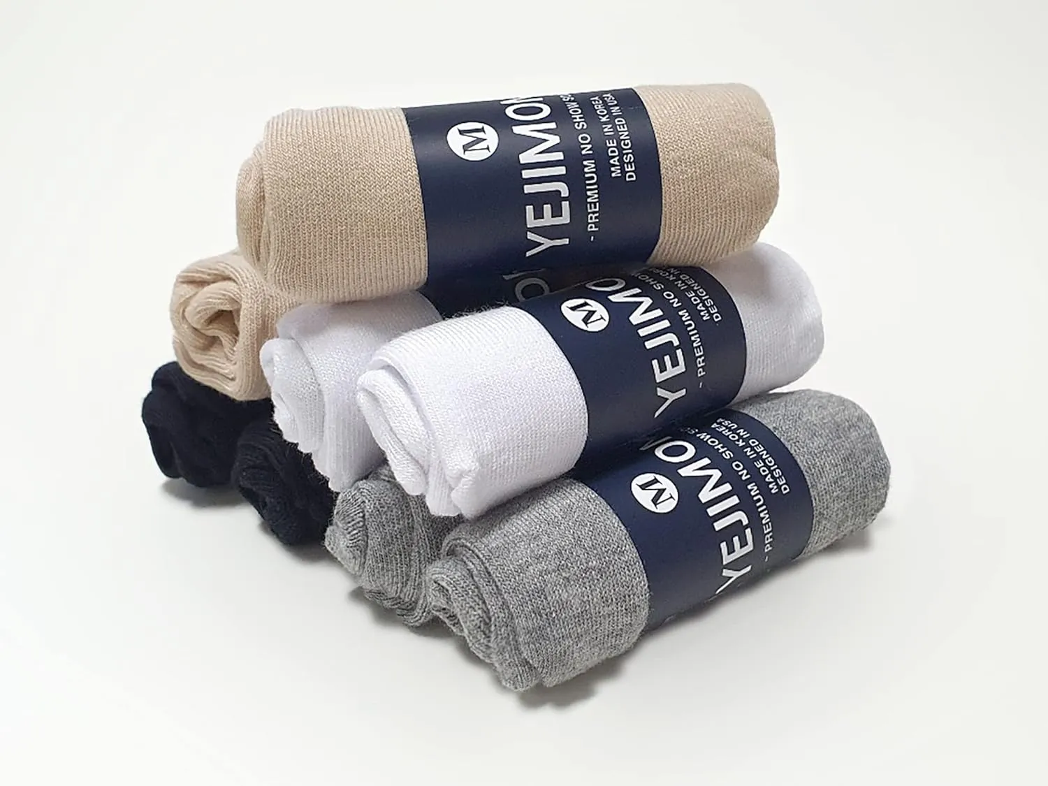 YEJIMONG No Show Socks Womens 8 Pairs Non Slip Thin Cotton Invisible Flat Boat Line Low Cut Socks